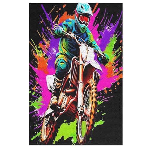 Puzzles Motocross, 1000 Teile, Puzzle Aus Holz Für Erwachsene Und Kinder Ab 12 Jahren, Lernspielzeug （78×53cm） von PPZYY