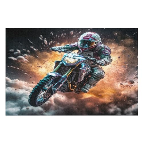 Puzzles Motorrad, 1000 Teile, Puzzle Aus Holz Für Erwachsene Und Kinder Ab 12 Jahren, Lernspielzeug （75×50cm） von PPZYY
