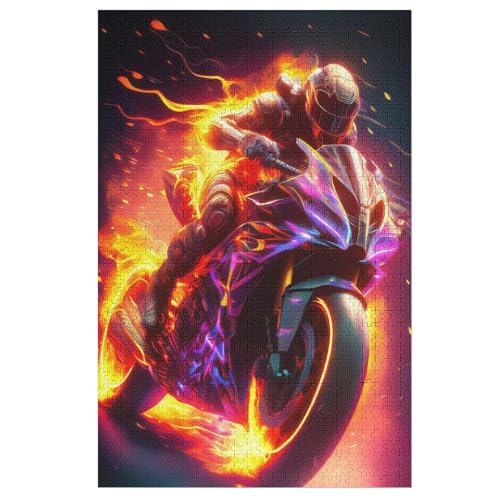 Puzzles Motorrad, 1000 Teile, Puzzle Aus Holz Für Erwachsene Und Kinder Ab 12 Jahren, Lernspielzeug （78×53cm） von PPZYY
