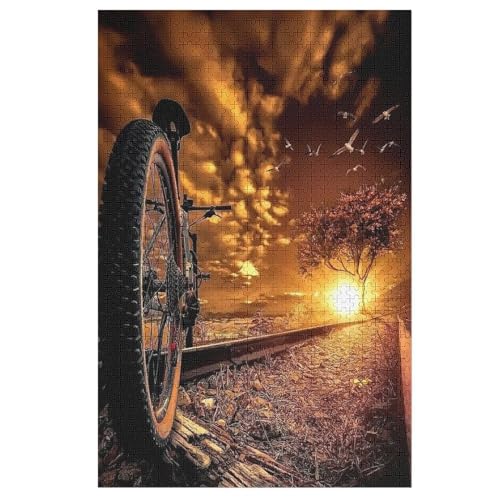 Puzzles Mountainbike, 1000 Teile, Puzzle Aus Holz Für Erwachsene Und Kinder Ab 12 Jahren, Lernspielzeug （78×53cm） von PPZYY