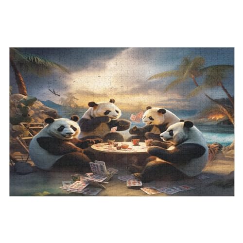 Puzzles Panda, 1000 Teile, Puzzle Aus Holz Für Erwachsene Und Kinder Ab 12 Jahren, Lernspielzeug （75×50cm） von PPZYY