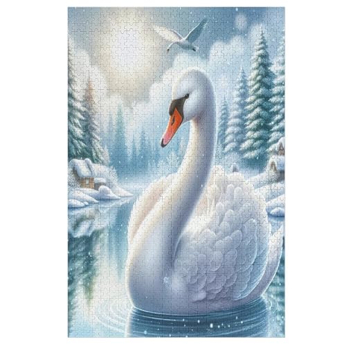 Puzzles Schwan, 1000 Teile, Puzzle Aus Holz Für Erwachsene Und Kinder Ab 12 Jahren, Lernspielzeug （78×53cm） von PPZYY