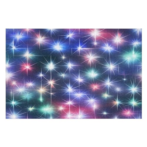Puzzles Stern, 1000 Teile, Puzzle Aus Holz Für Erwachsene Und Kinder Ab 12 Jahren, Lernspielzeug （75×50cm） von PPZYY