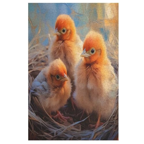 Puzzles Süßes Huhn, 1000 Teile, Puzzle Aus Holz Für Erwachsene Und Kinder Ab 12 Jahren, Lernspielzeug （78×53cm） von PPZYY