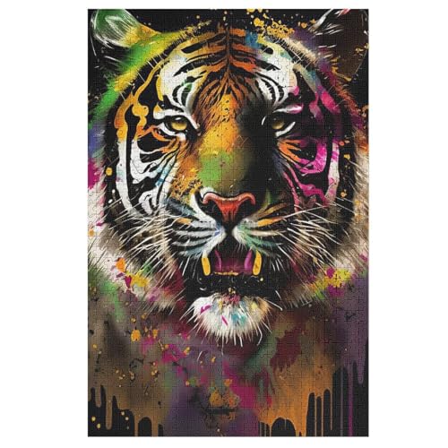 Puzzles Tiger, 1000 Teile, Puzzle Aus Holz Für Erwachsene Und Kinder Ab 12 Jahren, Lernspielzeug （78×53cm） von PPZYY