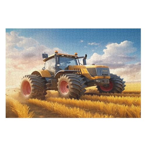 Puzzles Traktor, 1000 Teile, Puzzle Aus Holz Für Erwachsene Und Kinder Ab 12 Jahren, Lernspielzeug （75×50cm） von PPZYY