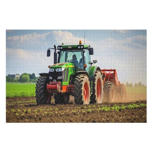 Puzzles Traktor, 1000 Teile, Puzzle Aus Holz Für Erwachsene Und Kinder Ab 12 Jahren, Lernspielzeug （75×50cm） von PPZYY