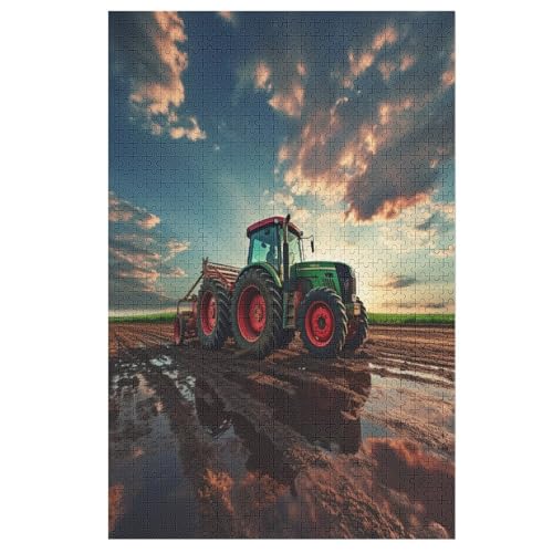 Puzzles Traktor, 1000 Teile, Puzzle Aus Holz Für Erwachsene Und Kinder Ab 12 Jahren, Lernspielzeug （78×53cm） von PPZYY