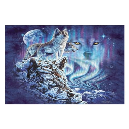 Puzzles Wolf, 1000 Teile, Puzzle Aus Holz Für Erwachsene Und Kinder Ab 12 Jahren, Lernspielzeug （75×50cm） von PPZYY