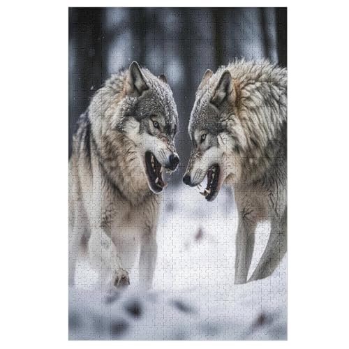 Puzzles Wolf, 1000 Teile, Puzzle Aus Holz Für Erwachsene Und Kinder Ab 12 Jahren, Lernspielzeug （78×53cm） von PPZYY