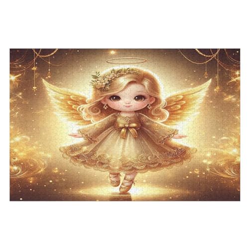 Puzzles süßer Kleiner Engel, 1000-teiliges Holzpuzzle Für Erwachsene Und Kinder Ab 12 Jahren. Tolles Geschenk Für Erwachsene （75×50cm） von PPZYY