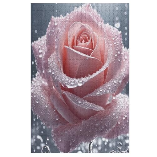 Rose Holzpuzzle 1000 Teile Klassische Puzzles Erwachsene Kinder Puzzle DIY Kit Holzspielzeug Einzigartiges Geschenk （78×53cm） von PPZYY