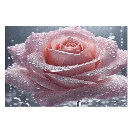 Rose Holzpuzzle - 1000 Teiliges Jigsaw Knobelspiel - Puzzle Für Erwachsene & Kinder - Outdoor & Reisespielzeug （75×50cm） von PPZYY