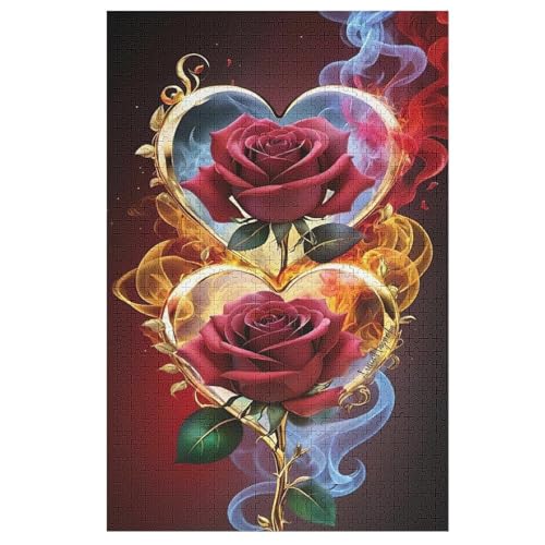 Rose Puzzles 1000 Teile Erwachsener Kniffel Spaß Für Die Ganze Familie, Holzpuzzle Kinder Erwachsene, Impossible Puzzle Schwer （78×53cm） von PPZYY