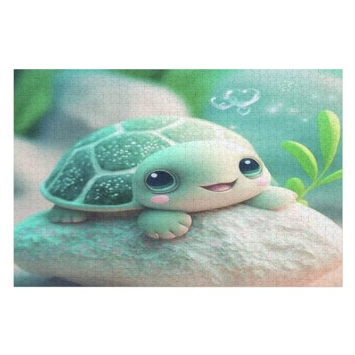 Schildkröte -Puzzle, 1000 Teile,Holzpuzzle Für Erwachsene Kinder, Lustiges Spielzeug, Denkspiel, Bildungsspiel, （75×50cm） von PPZYY