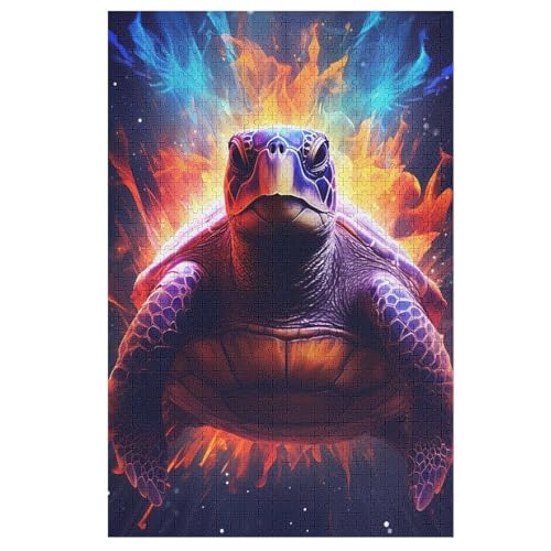 Schildkröte -Puzzle, 1000 Teile,Holzpuzzle Für Erwachsene Kinder, Lustiges Spielzeug, Denkspiel, Bildungsspiel, （78×53cm） von PPZYY