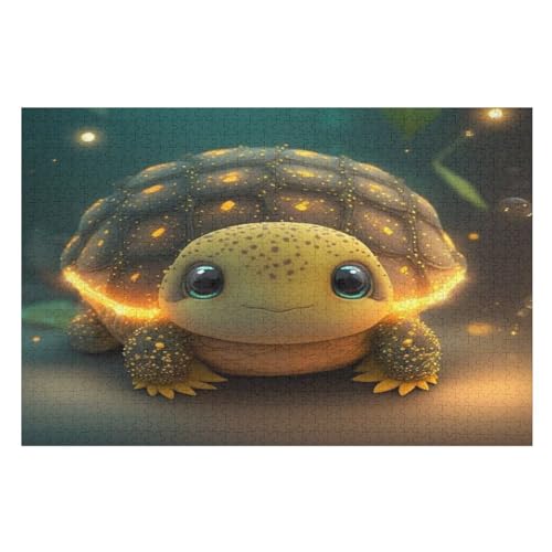 Schildkröte-Puzzlespiel Aus Holz, 1000 Puzzleteile, Puzzle Für Teenager Und Erwachsene, Kreatives Spielzeug, Puzzles, （75×50cm） von PPZYY