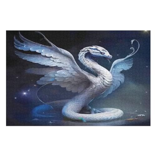 Schlange Holzpuzzle - 1000 Teiliges Jigsaw Knobelspiel - Puzzle Für Erwachsene & Kinder - Outdoor & Reisespielzeug （75×50cm） von PPZYY