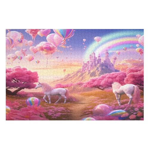 Schloss 1000 Teile Puzzles Für Erwachsene Holzpuzzle Familienpuzzlespiel Stressabbau-Puzzle Für Kinder Ab 12 Jahren （75×50cm） von PPZYY