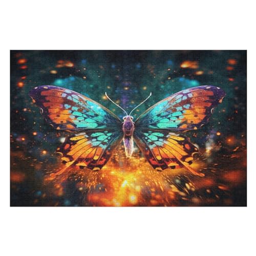 Schmetterling 1000 Teile Puzzles Für Erwachsene, Impossible Puzzle, Geschicklichkeitsspiel Für Die Ganze Familie, Kinder Holzpuzzle （75×50cm） von PPZYY