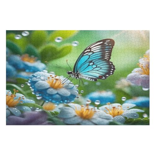 Schmetterling Holzpuzzle 1000 Teile Klassische Puzzles Erwachsene Kinder Puzzle DIY Kit Holzspielzeug Einzigartiges Geschenk （75×50cm） von PPZYY