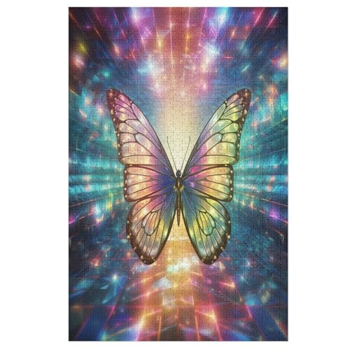 Schmetterling Holzpuzzle 1000 Teile Klassische Puzzles Erwachsene Kinder Puzzle DIY Kit Holzspielzeug Einzigartiges Geschenk （78×53cm） von PPZYY