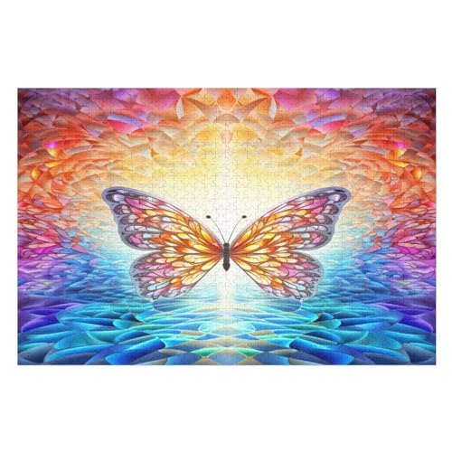 Schmetterling Holzpuzzle - 1000 Teiliges Jigsaw Knobelspiel - Puzzle Für Erwachsene & Kinder - Outdoor & Reisespielzeug （75×50cm） von PPZYY