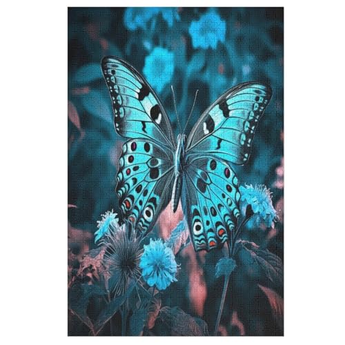 Schmetterling Puzzles 1000 Teile Erwachsener Kniffel Spaß Für Die Ganze Familie, Holzpuzzle Kinder Erwachsene, Impossible Puzzle Schwer （78×53cm） von PPZYY