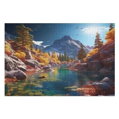 Seen Holzpuzzle - 1000 Teiliges Jigsaw Knobelspiel - Puzzle Für Erwachsene & Kinder - Outdoor & Reisespielzeug （75×50cm） von PPZYY