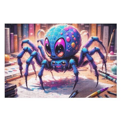 Spinne Puzzles 1000 Teile Erwachsener Kniffel Spaß Für Die Ganze Familie, Holzpuzzle Kinder Erwachsene, Impossible Puzzle Schwer （75×50cm） von PPZYY