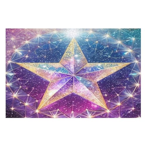 Star Holzpuzzle - 1000 Teiliges Jigsaw Knobelspiel - Puzzle Für Erwachsene & Kinder - Outdoor & Reisespielzeug （75×50cm） von PPZYY