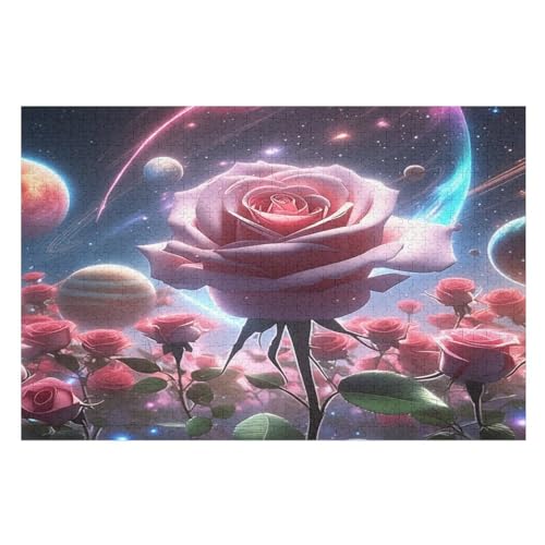 Sternenhimmel Rose -Puzzle, 1000 Teile,Holzpuzzle Für Erwachsene Kinder, Lustiges Spielzeug, Denkspiel, Bildungsspiel, （75×50cm） von PPZYY