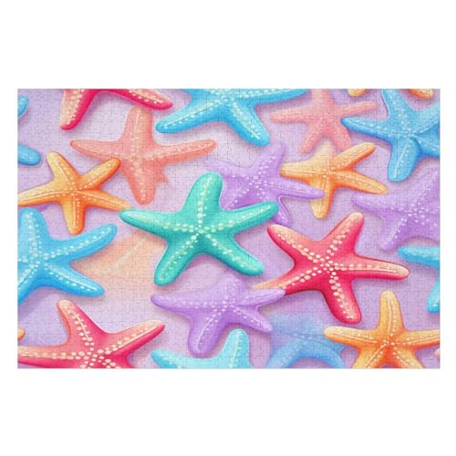 Sternfish Pattern Holzpuzzle Für Erwachsene Teenager Stress Abbauen Familien-Puzzlespiel Poster 1000-teiliges Puzzle Kinder Lernspiel （75×50cm） von PPZYY