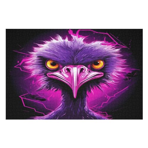 Strauß Puzzles 1000 Teile Erwachsener Kniffel Spaß Für Die Ganze Familie, Holzpuzzle Kinder Erwachsene, Impossible Puzzle Schwer （75×50cm） von PPZYY