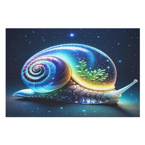 Süße Schnecke Puzzle 1000 Teile, Holzpuzzle Für Erwachsene Kinder, Impossible Puzzles, Geschicklichkeitsspiel Für Die Ganze Familie （75×50cm） von PPZYY