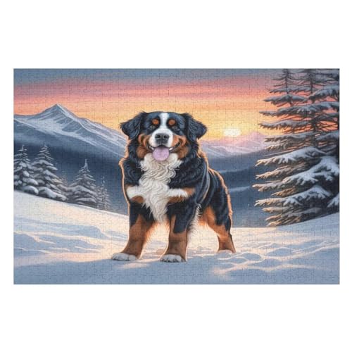 Süßer Hund -Puzzle, 1000 Teile,Holzpuzzle Für Erwachsene Kinder, Lustiges Spielzeug, Denkspiel, Bildungsspiel, （75×50cm） von PPZYY