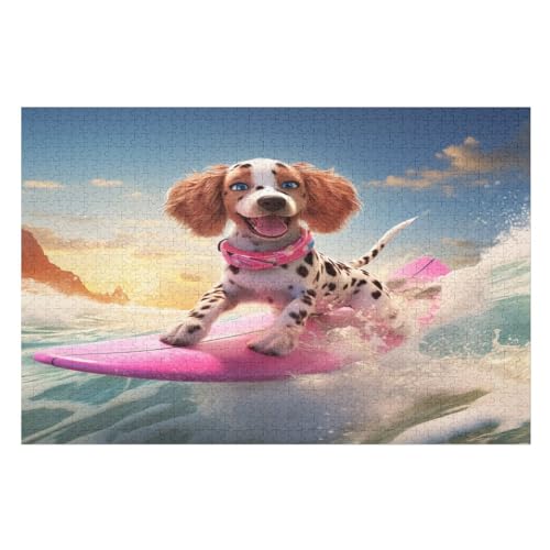 Süßer Hund Puzzle, Puzzles Für Erwachsene Kinder, 1000 Teile Holzpuzzle, Für Jugendliche Herausforderungsspielzeug （75×50cm） von PPZYY