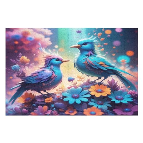 Süßer Vogel 1000 Teile Puzzles Für Erwachsene, Impossible Puzzle, Geschicklichkeitsspiel Für Die Ganze Familie, Kinder Holzpuzzle （75×50cm） von PPZYY