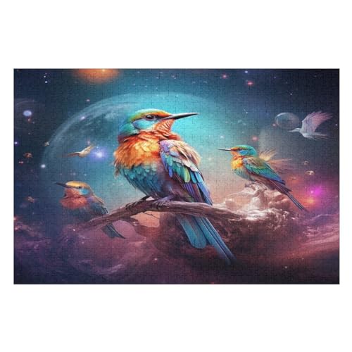 Süßer Vogel Puzzle Für Erwachsene,1000-teiliges Puzzles, Für Kinder,Holzpuzzle,Lernspielzeug, （75×50cm） von PPZYY