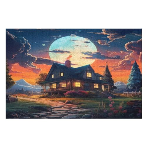 Sweet Landschaft Holzpuzzle 1000 Teile Klassische Puzzles Erwachsene Kinder Puzzle DIY Kit Holzspielzeug Einzigartiges Geschenk （75×50cm） von PPZYY