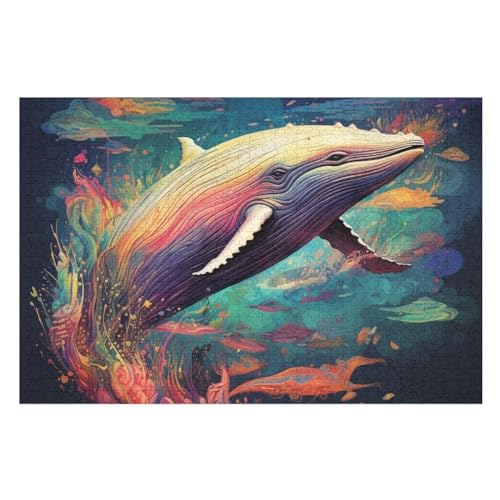 The Wal Puzzles 1000 Teile Erwachsener Kniffel Spaß Für Die Ganze Familie, Holzpuzzle Kinder Erwachsene, Impossible Puzzle Schwer （75×50cm） von PPZYY