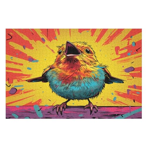 Tier Sparrow 1000 Teile Puzzles Für Erwachsene, Impossible Puzzle, Geschicklichkeitsspiel Für Die Ganze Familie, Kinder Holzpuzzle （75×50cm） von PPZYY