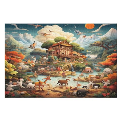 Tierwelt Puzzle, Puzzles Für Erwachsene Kinder, 1000 Teile Holzpuzzle, Für Jugendliche Herausforderungsspielzeug （75×50cm） von PPZYY