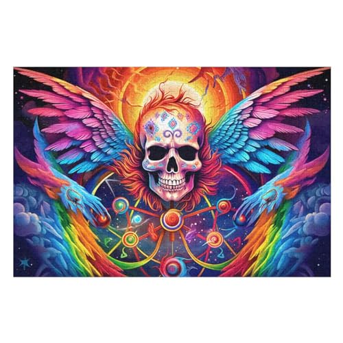 Totenkopf Puzzles 1000 Teile Erwachsener Kniffel Spaß Für Die Ganze Familie, Holzpuzzle Kinder Erwachsene, Impossible Puzzle Schwer （75×50cm） von PPZYY