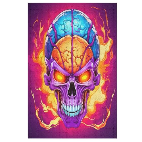 Totenkopf Puzzles 1000 Teile Erwachsener Kniffel Spaß Für Die Ganze Familie, Holzpuzzle Kinder Erwachsene, Impossible Puzzle Schwer （78×53cm） von PPZYY