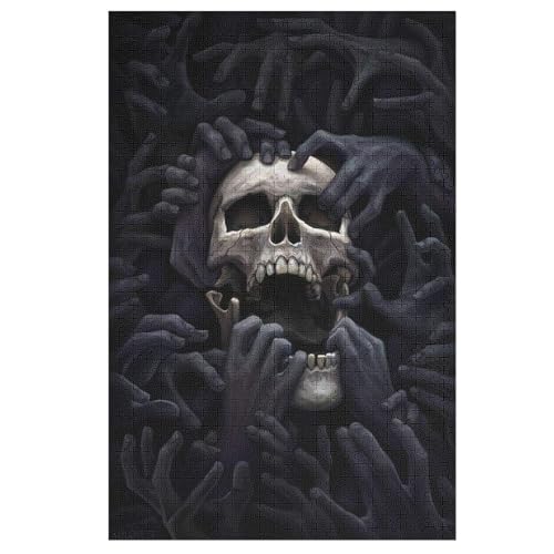 Totenkopf Puzzles 1000 Teile Erwachsener Kniffel Spaß Für Die Ganze Familie, Holzpuzzle Kinder Erwachsene, Impossible Puzzle Schwer （78×53cm） von PPZYY