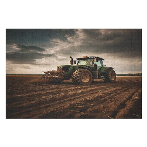 Traktor 1000 Teile Puzzles, Wood Craft, Hochwertiges Modernes Puzzle, DIY, Für Erwachsene Und Kinder Ab 12 Jahren, （75×50cm） von PPZYY