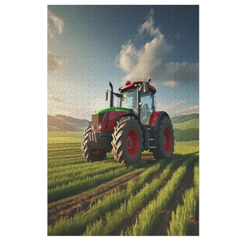 Traktor Holzpuzzle 1000 Teile Klassische Puzzles Erwachsene Kinder Puzzle DIY Kit Holzspielzeug Einzigartiges Geschenk （78×53cm） von PPZYY