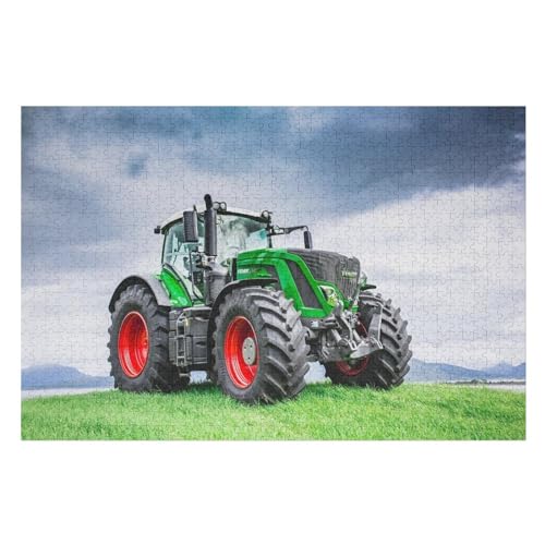 Traktor Holzpuzzle - 1000 Teiliges Jigsaw Knobelspiel - Puzzle Für Erwachsene & Kinder - Outdoor & Reisespielzeug （75×50cm） von PPZYY