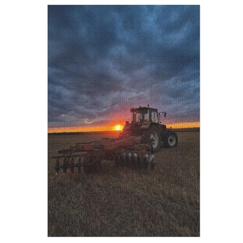 Traktor Puzzle Für Erwachsene 1000 Teile Premium 100% Recyceltes Brett Zum Lernen, Lernspielzeug, Familienspiele Kinder Holzpuzzle （78×53cm） von PPZYY